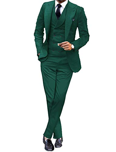 P&G Herren 3-teiliger Anzug Einreiher Stand Revers Business Hochzeit Smoking 