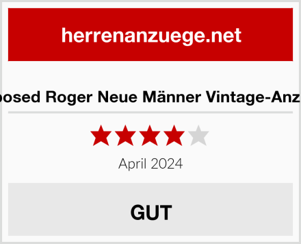  Xposed Roger Neue Männer Vintage-Anzug Test
