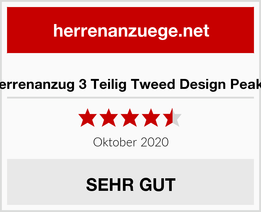 TruClothing.com Herrenanzug 3 Teilig Eiche Tweed Fischgräte Design Wolle Blinders Retro 
