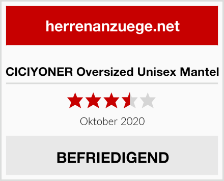  CICIYONER Oversized Unisex Mantel Test