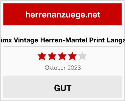 Zolimx Vintage Herren-Mantel Print Langarm Test